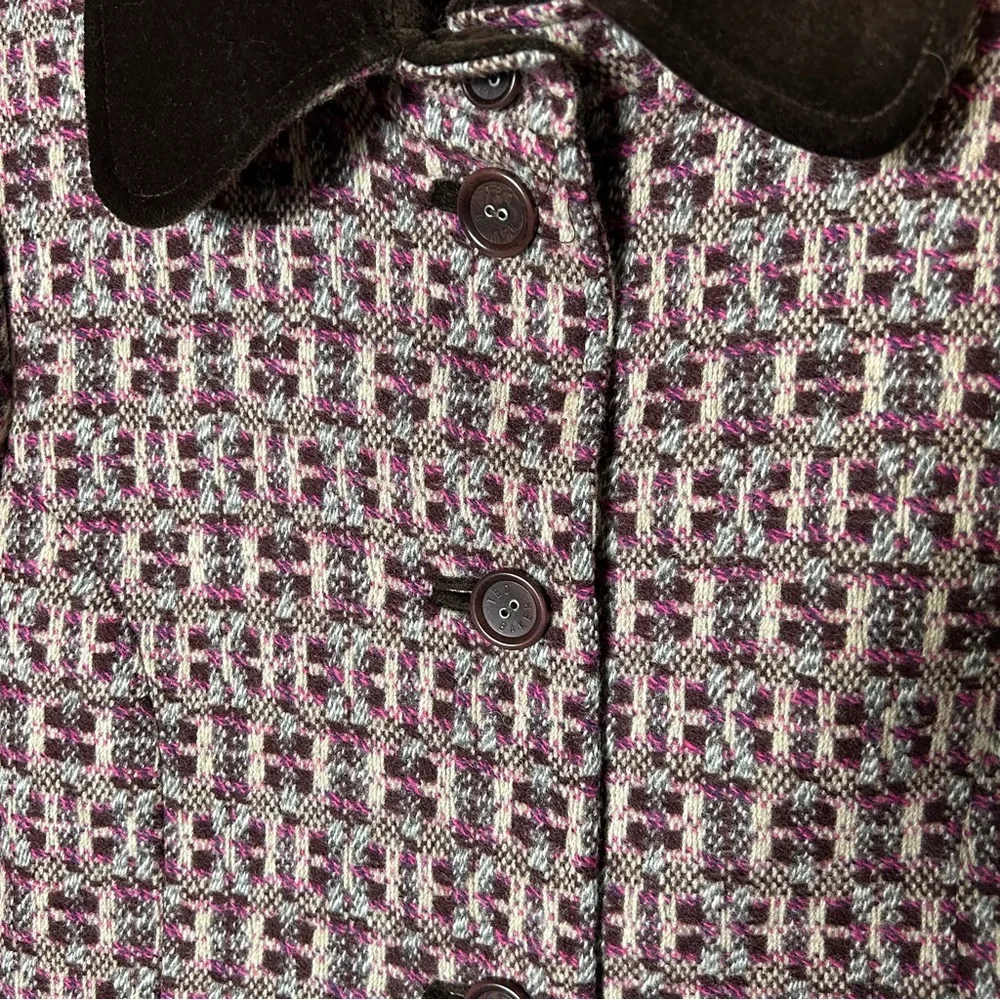 Ted Baker Vintage Wool Tweed Button Front Coat US 4-6 Small - Picture 3 of 6